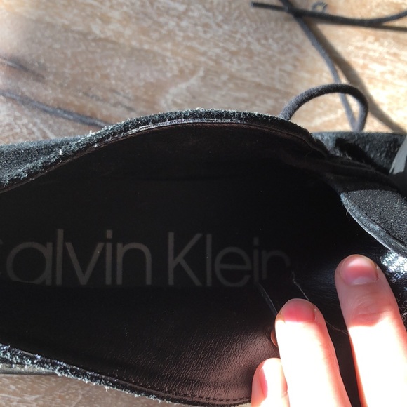 Calvin Klein Black Suede Boots - Like New - Picture 2 of 6